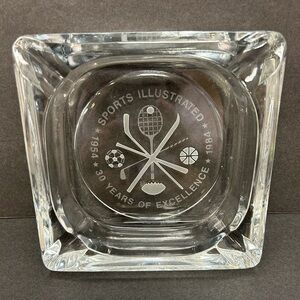 Rare 'Sports Illustrated' 30 Years Of Excellence Large Cigar Glass Sq. Ashtray